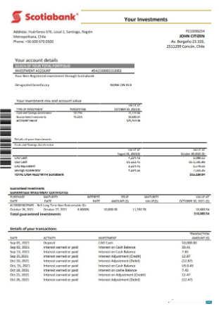 Download Chile Scotiabank bank statement word